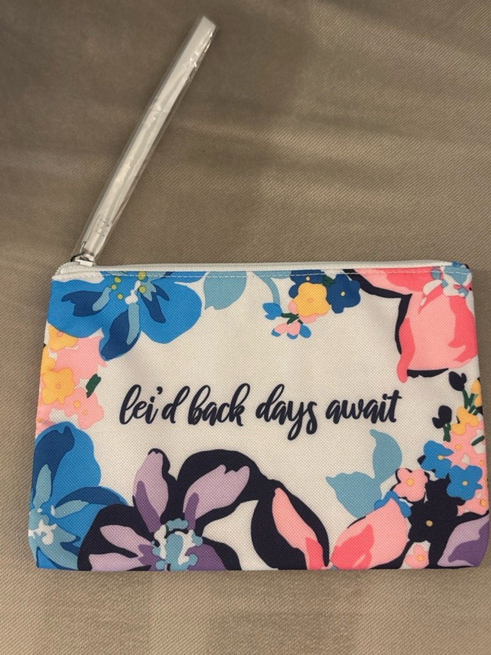 Vera Bradley Floral Zip Wristlet in Blue Pink Purple